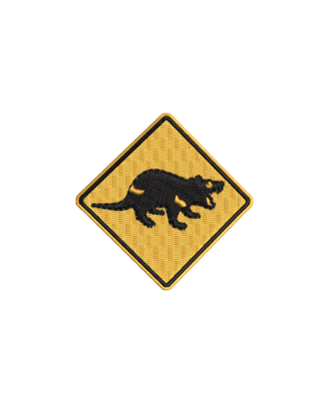 Tassie Devil Warning Sign Patch